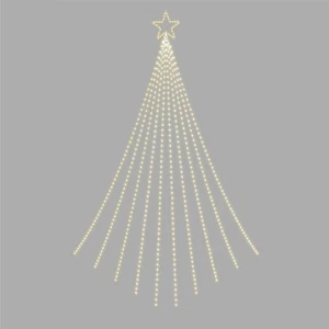 3.5m Christmas Waterfall 2D Christmas Tree Warm White LEDs Star Top Twinkle - Picture 1 of 7