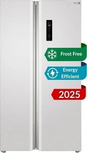 HYE 505L Frost Free American Fridge Freezer 92cm - Silver RF01AM505S07 - Picture 1 of 11