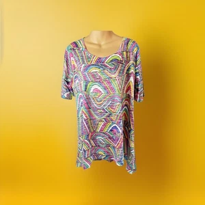 NALLY & MILLIE Multiple Color Polyester/Rayon Top Women XL Work Casual Vacation - Picture 1 of 6