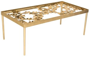 Home Collection Otto Ginkgo Leaf Coffee Table, Antique Gold - Picture 1 of 4