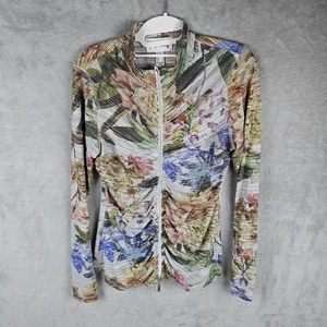 Joseph Ribkoff Women Floral Zipper Jacket Made Im Canada Size 10 - Picture 1 of 7