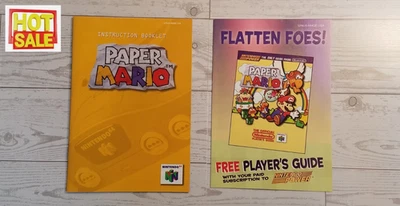 Paper Mario Nintendo 64 N64 Game Manual Booklet + Insert Only Authent Free Ship - Image 1 of 4