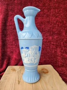 Vintage 1961 Jim Beam Blue Milk Glass Grecian Decanter. - Picture 1 of 9