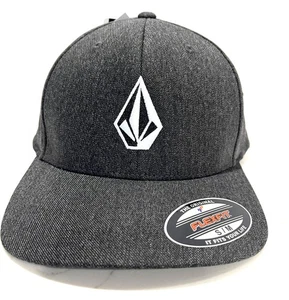 Volcom Full Stone Heather  Flexfit Hat S/M Black NWT Men’s Fitted Baseball Cap - Picture 1 of 9