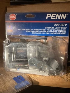 Carrete de pesca Penn 320 GT2 4.3:1 Trolling Super Levelwind mano derecha nuevo - Imagen 1 de 7