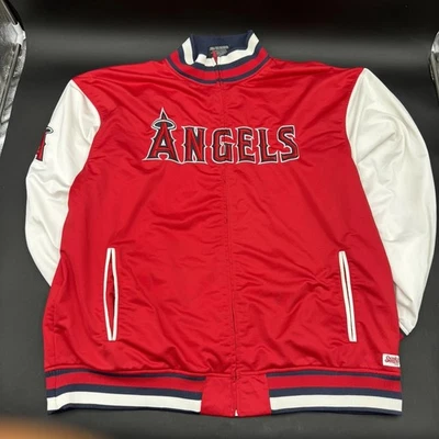 Vintage Los Angeles ANGELS Stitches Authentic MLB Jacket Red Bomber Full Zip 2XL - Image 1 of 4