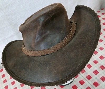Sombrero Barmah Australian Cattle Leather #1024 Squashy Engrasado Impermeable Outback XL Foto 1 de 4