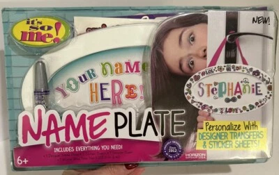 It's So Me! Name Plate CRAFT KIT Stickers Transfer Sheet Glitter Glue DIY Girls - Image 1 of 4