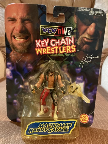WCW NWO Macho Man Randy Savage Keychain Wrestlers ToyBiz 1998 Wrestling WWF AEW Cover