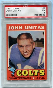 1971 Topps John Unitas #1 EX 5 PSA Certificato - Foto 1 di 2