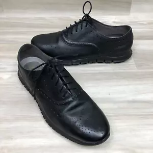 Cole Haan Mujer ZeroGrand Punta de Ala Oxford Talla 10.5 B Impermeable Cuero Negro - Imagen 1 de 9