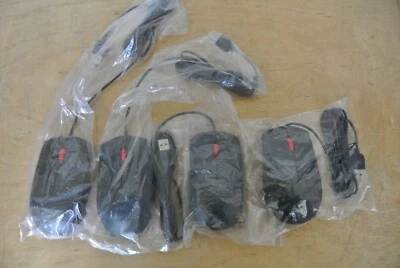 LOT OF 4 NEW LENOVO USB 2 BUTTON SCROLL OPTICAL MOUSE 00PH133 - Image 1 of 2