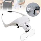 Lightweight Magnifying Glasses Head Light Jewellery 2 LED Magnifier with 5 Lens
