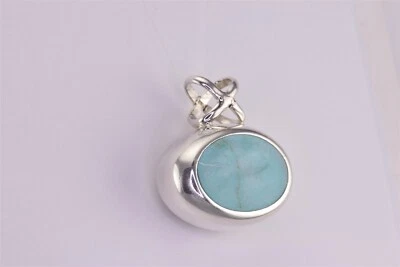 Colgante de plata de ley 29 mm x 20 mm turquesa rojo coral entrecruzado 21 g 925 Foto 1 de 4