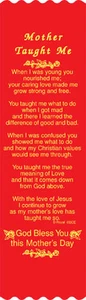 "Mother Taught Me" Mother's Day Bible Bookmark Ribbons, pack of 10 (#5-851) - Imagen 1 de 1