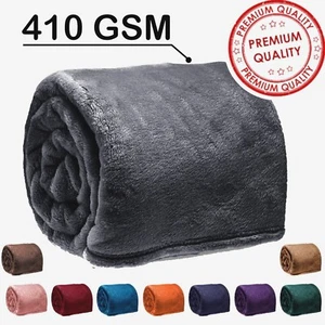 Warm Fleece Blanket Faux Fur Large Bed Couch Sofa Throw Single Double King Size - Picture 1 of 133