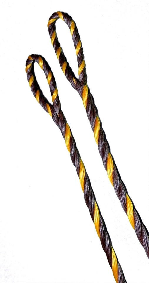 64" AMO LENGTH FLEMISH Recurve Bow String BOWSTRING B-50 DACRON Brown Yellow NEW - Image 1 of 4