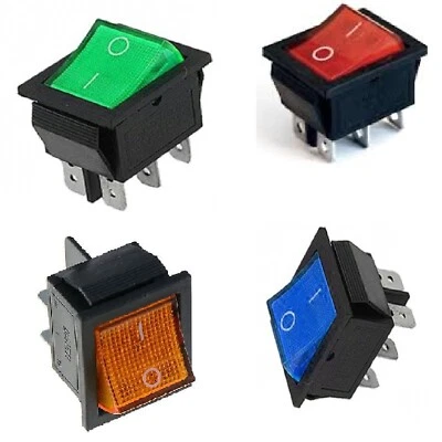 INTERRUTTORE BIPOLARE LUMINOSO deviatore a bilanciere 15A 230V CONF. 1-2-5-10 Pz - Immagine 1 di 4