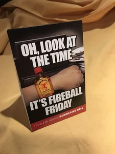 NOS FIREBALL WHISKY DRINK & PROMO CARD, TABLE TENT, LOOK ITS FIREBALL FRIDAY !! - Picture 1 of 7
