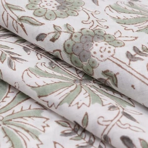1 Yard Floral Print Sewing indian hand Block print Cotton Fabric Quilting Fabric - Picture 1 of 7