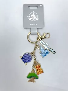 Walt Disney World 4 Parks Keychain Epcot Magic Kingdom Animal Hollywood Studios - Picture 1 of 5