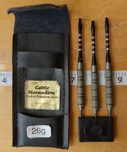 CELTIC MARAUDERS, TUNGSTEN/NICKEL DARTS SET 26g + WALLET - Picture 1 of 7