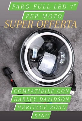 1X FARO LED H4 7" Para Harley Davidson Heritage Road King Yamaha 6000K Foto 1 de 4