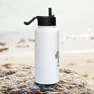 Stainless steel water bottle with a straw lid - Picture 1 of 4