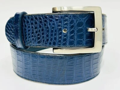 Пояс El Paso TX Falconhead подлинный синий аллигатор 1 и 7/16 дюйма размер 26 - Изображение 1 из 4