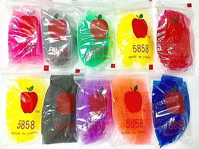 5858 MINI ZIP SEAL COLORED BAGS 10 COLORS MIX 1000PCS 5/8" X 5/8", 👀Details🔽 - Image 1 of 4