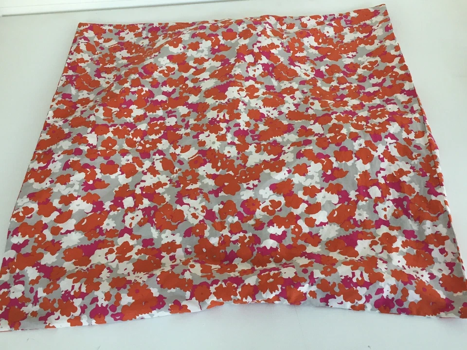 West Elm Euro Cotton Pillow Sham Orange Gray White Abstract Print 26" x 26" - Image 1 of 4