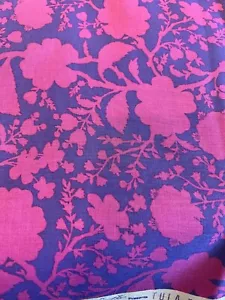 Tula rosa veri colori fiori selvatici, mezzo iarda, 100% cotone, perfetto, blu intenso-rosa - Foto 1 di 1