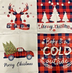 Christmas Throw Pillow Covers Set Of 4  Merry Christmas - Picture 1 of 5