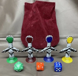 Eragon Official Motion Picture Board Game Replacement 4 Sword Pawns And Dice - Picture 1 of 6
