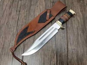 Coltello Dundee Bowie 16" Personalizzato Fatto a Mano D2 Acciaio Caccia Alta Lucidità Coccodrillo! - Foto 1 di 3