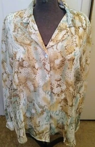 Classy Alfred Dunner Long Sleeve Blouse Size 20 LK Nw Collared Button Up - Picture 1 of 8