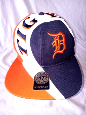 Detroit Tigers Spelled Out Embroidered Big Logo Snapback MLB Baseball Hat Cap - Image 1 of 4