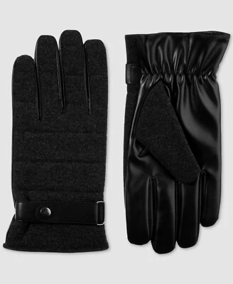 $135 Isotoner Men's Gray Black Touch Screen SmarTouch Warm Winter Gloves Size M - Image 1 of 2