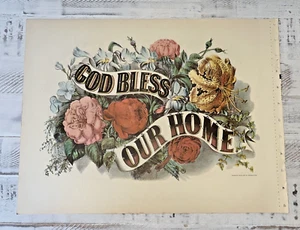 Currier und Ives Druck 1952 Bless House Bless School 16x11 Reprint - Bild 1 von 4