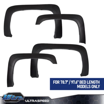 4pc Factory Style Fender Flares Fit For 07-13 Chevy Silverado 1500 2500HD 3500HD Foto 1 de 4