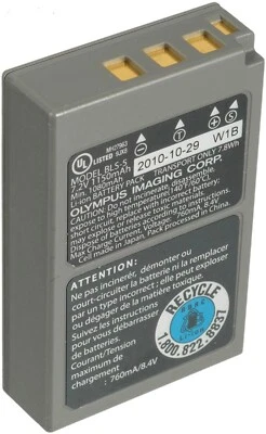 Batería Olympus OEM PS-BLS 5 para bolígrafo EP-1, Evolt E-410, E-420 y E-620 *EX* Foto 1 de 2