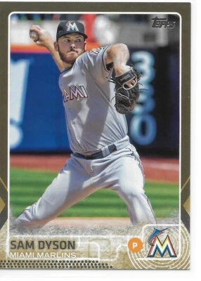 2015 Topps Update Baseball Gold Sam Dyson 681/2015 Marlins - Image 1 of 2