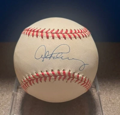 NEW YORK YANKEES ALEX RODRIGUEZ VINTAGE AUTOGRAPHED BASEBALL & HOLDER. PROOF - Image 1 of 4