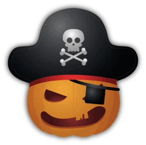 Pumpkin Smile Halloween Pirate Car Bumper Sticker Decal - Picture 1 of 1
