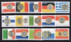 CIUDAD DEL VATICANO 2004 SCOTT NH 1269-83 Banderas Monedas de un euro - Envío gratuito a EE. UU. - Imagen 1 de 1
