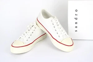 Zapatillas Sandro Anouk Mujer UE 38/UK 5 Cordones Bajo Top Blanco - Imagen 1 de 9