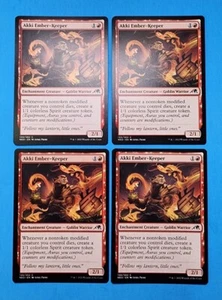 4x Akki Ember-Keeper Kamigawa Neon Dynasty Mtg Card Enchantment Mountain 130 - Picture 1 of 4