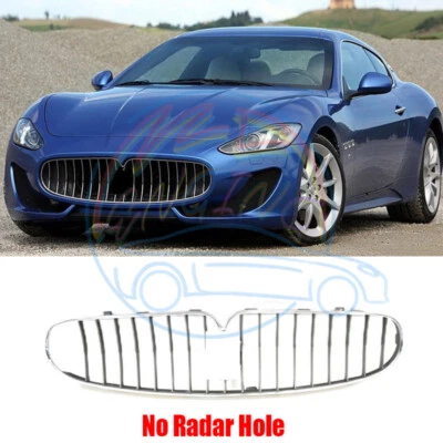 🆗 Rejilla de parachoques delantero completamente cromada sin orificio de radar para Maserati GranTurismo 08-17 Foto 1 de 4
