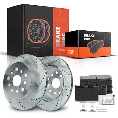 Rotores perforados y pastillas de freno de cerámica para trasero Lexus LS430 2001 2002 2003-2006 Foto 1 de 4
