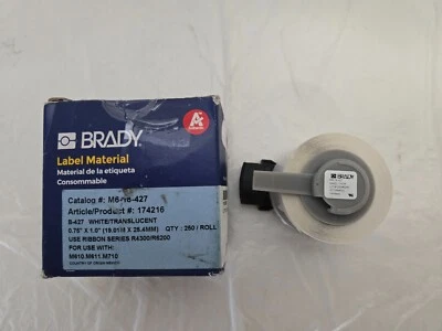 Brady #M6-18-427 B427 0.75" x 1.0" 250 Roll Label White For Use M610, M611, M710 - Image 1 of 3